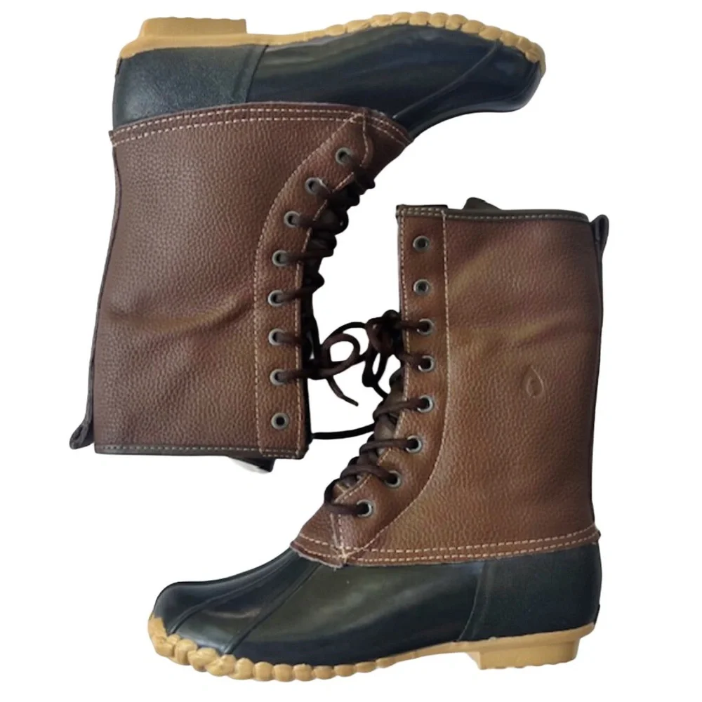 Sporto Womens DAPHNE Black and Brown Winter Boots